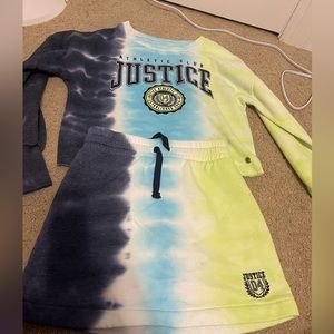 Justice Large top medium skirt girls.